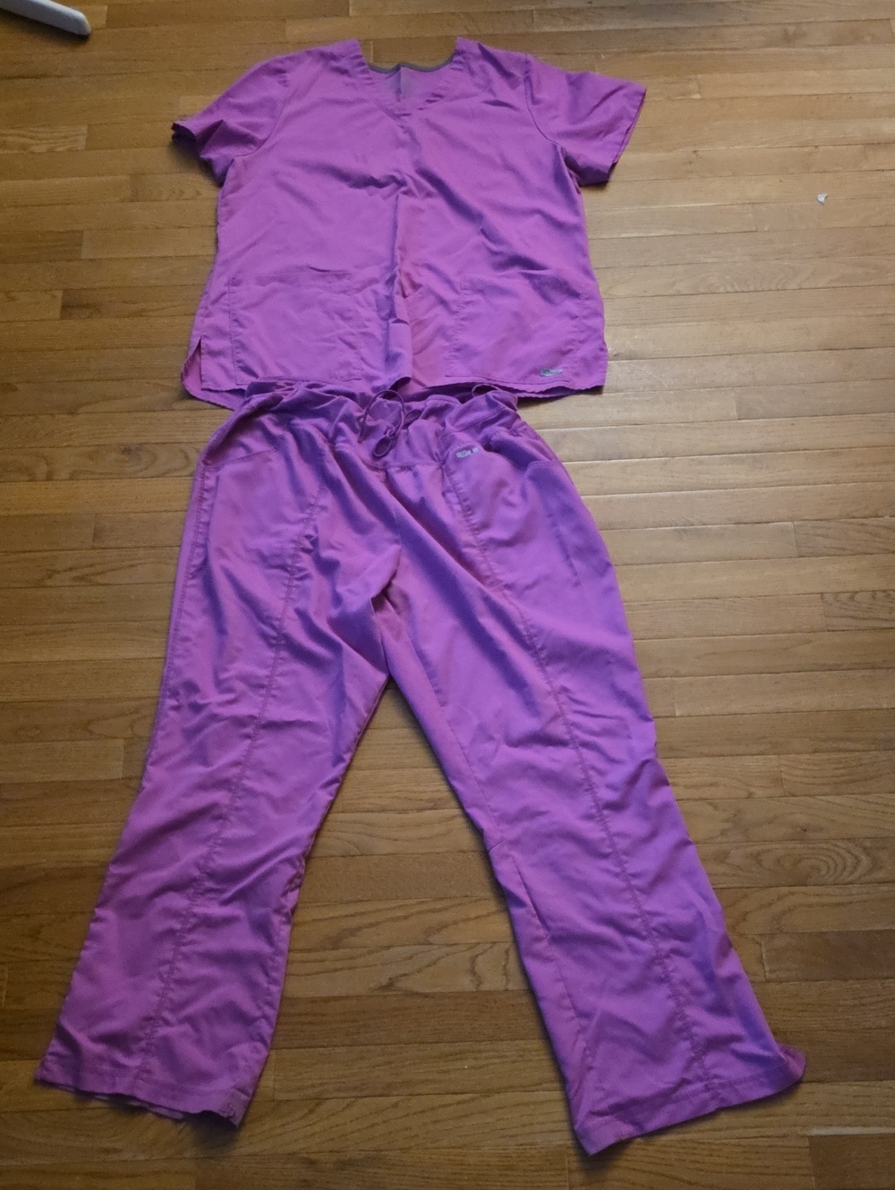Grey's Anatomy Women's Pink Scrub Top and Jogger Pants